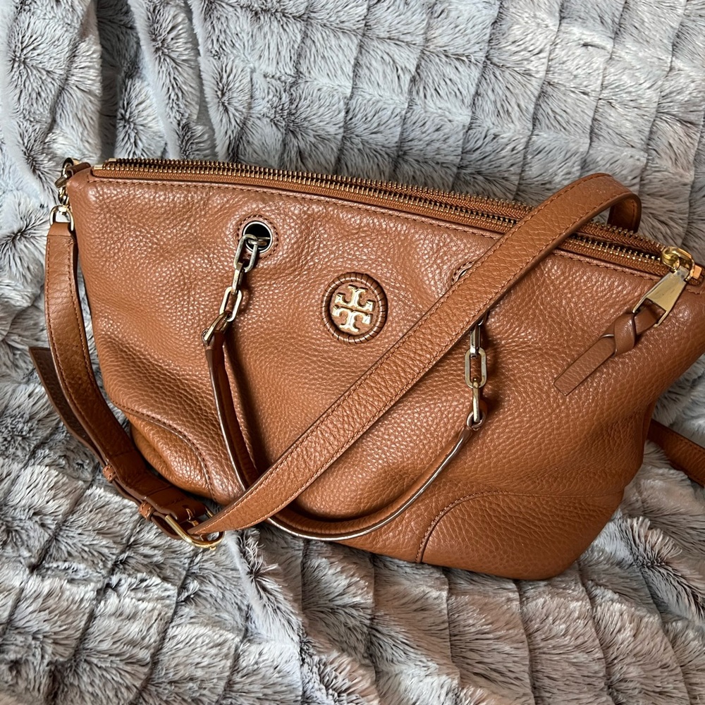 Tory Burch Camel Grain Leather Bag